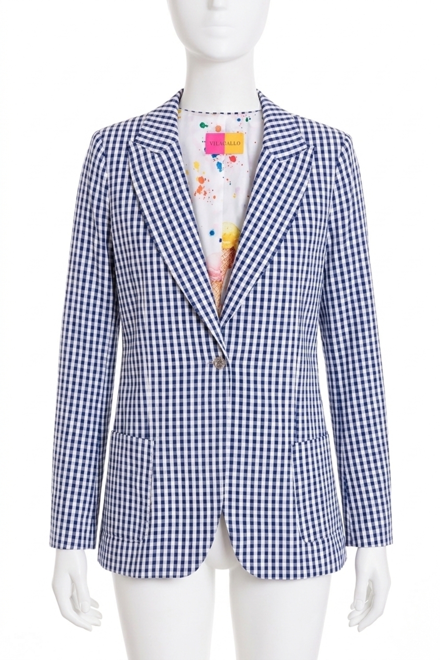 NEW VILAGALLO women's vichy blazer in blue check